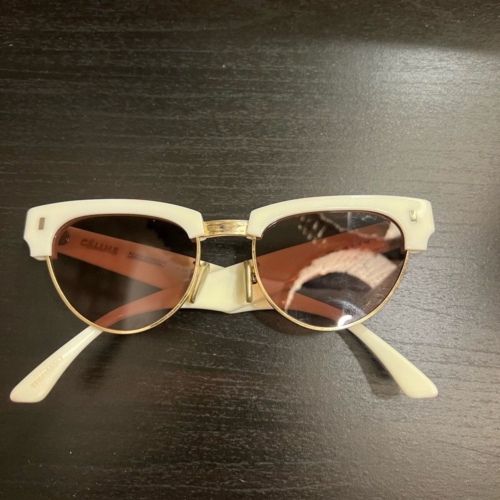 Celine white cat eye sunglasses